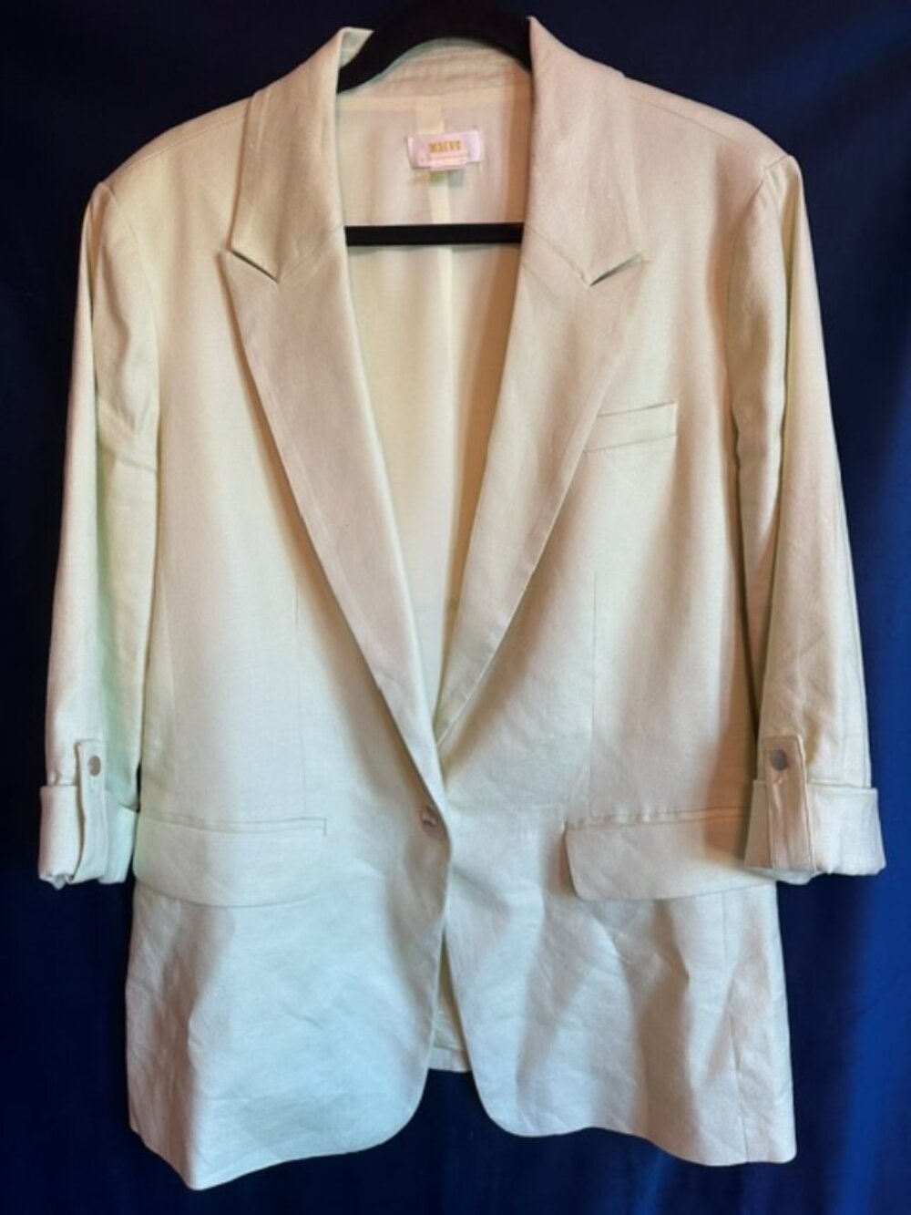 Linen Maeve Anthropologie Lime Green Blazer Size 12 3/4 Sleeves